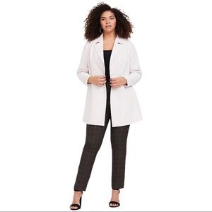 Torrid Cream Gray Crepe Drapey Double Breasted Trench Coat NWT